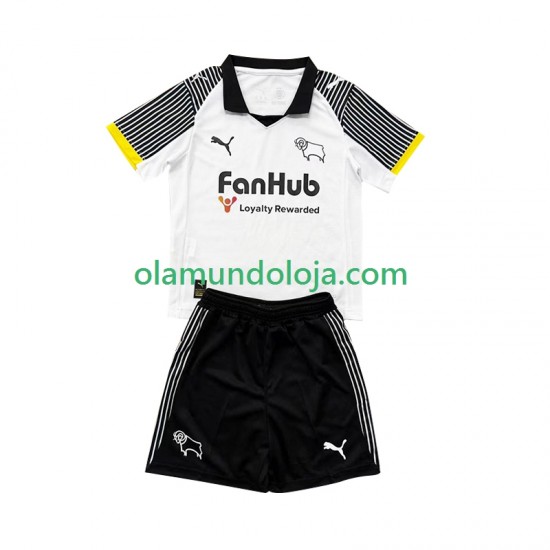 Camisola Derby County Criança Equipamento Primeiro 2025-2026 Manga Curta